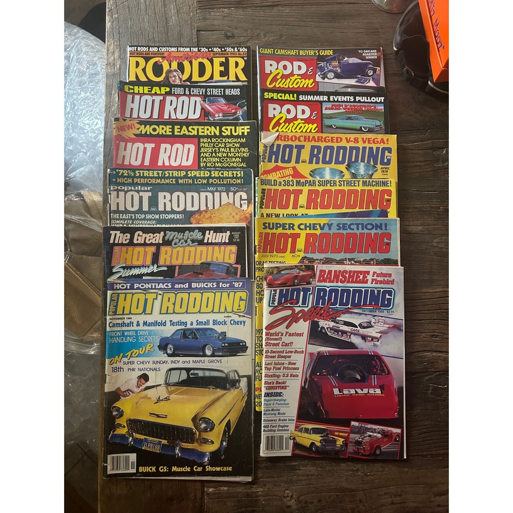 Vintage Hot Rod Magazine Lot 12 Hot Rod Popular Hot Rodding 1970s 1990s Muscle
